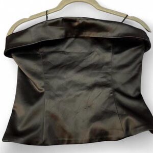 Aritzia Black Satin Off-Shoulder Top